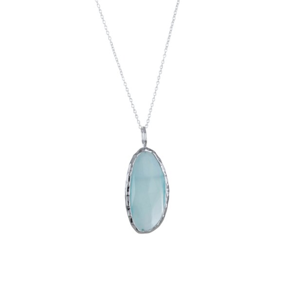 Sterling Silver Aqua Gem Necklace - Reeves & Reeves