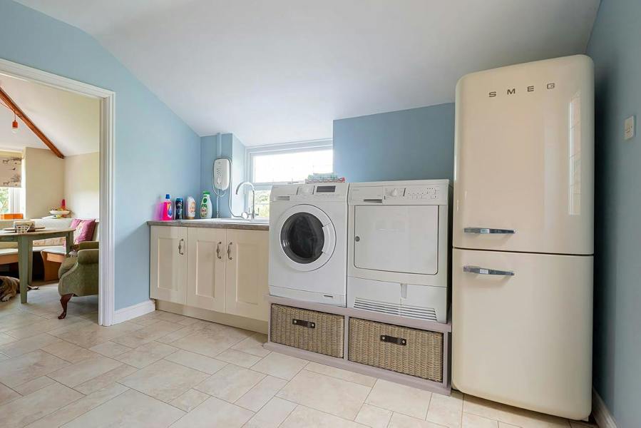 Statement Furniture Tetbury Washing Machine and Dryer Stand, Double Appliance Pedestal with Storage