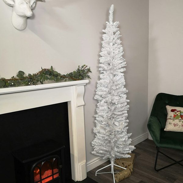 Samuel Alexander 6.5ft (2m) Premier Pencil Style Slim Christmas Tree in White