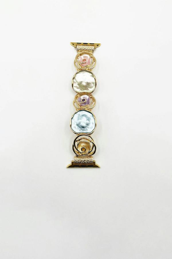 SVNX Apple Watch Swirl Patterned  Strap in Gold