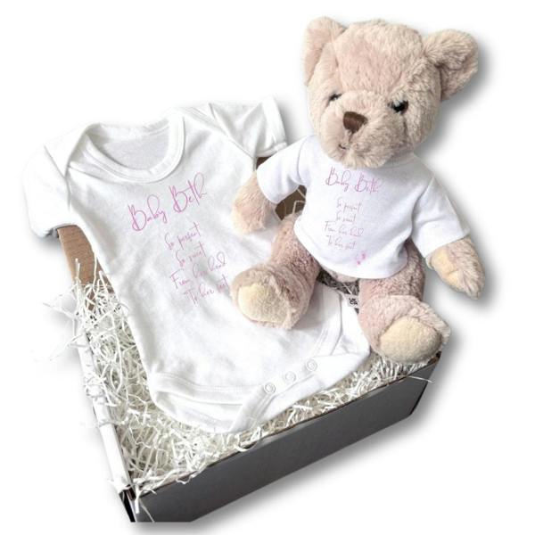 Personalised So Perfect So Sweet Baby Gift Box - Teddy & Vest