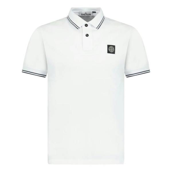 Stone Island Compass Logo Polo White - chancefashionco