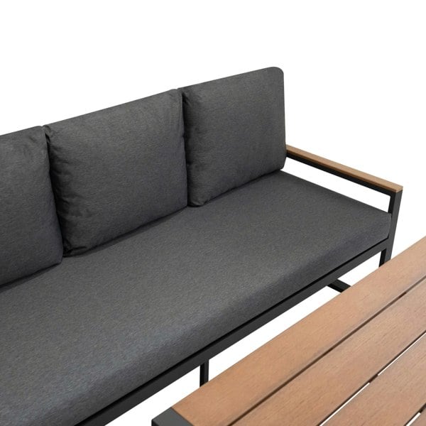 Jardi Aluminium Corner Sofa Set - Wood Effect