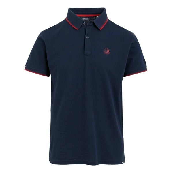 Regatta Mens Tadeo II Tipped Polo Shirt - Navy/Poppy Red