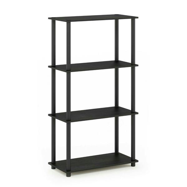 WALPLUS Turn-N-Tube 4-Tier Multipurpose Shelf Display Rack, Americano/Black perfect for organized storage and display