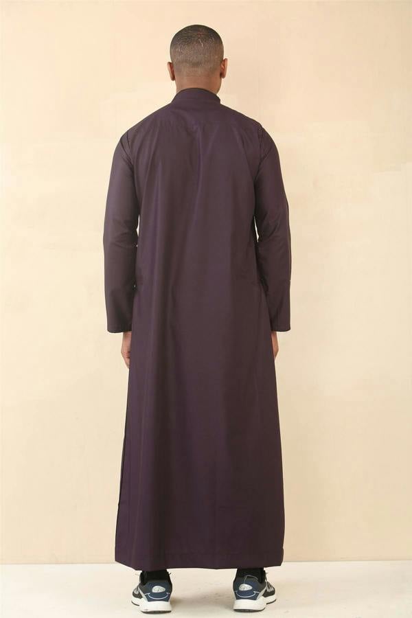 Infinity Leather Mens Thobe Jubba Emirati Islamic Arabic Eid Embroidery Kaftan Jubbah Robe