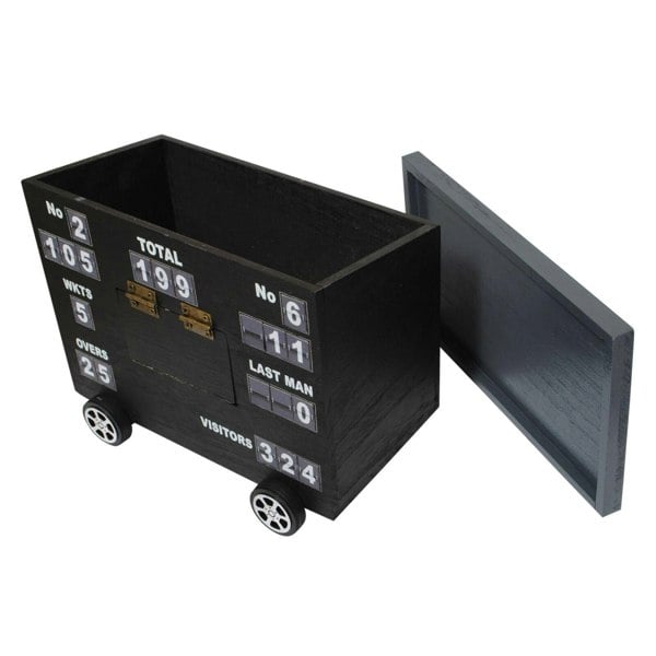 OLIPHANT Cricket Scoreboard Desk Tidy | Authentically Designed | Store Phones & Stationery | Personalise Scores | Grey, Wood