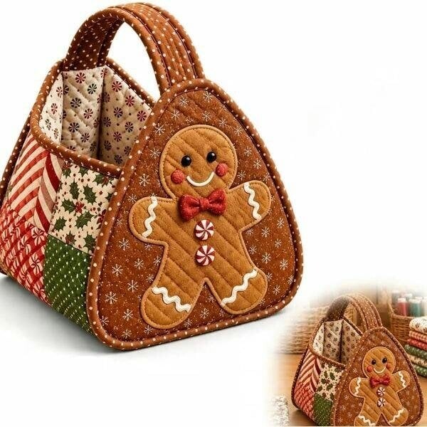 Leaper Christmas DIY Quilted Tote Bag Kit - Gingerbread man