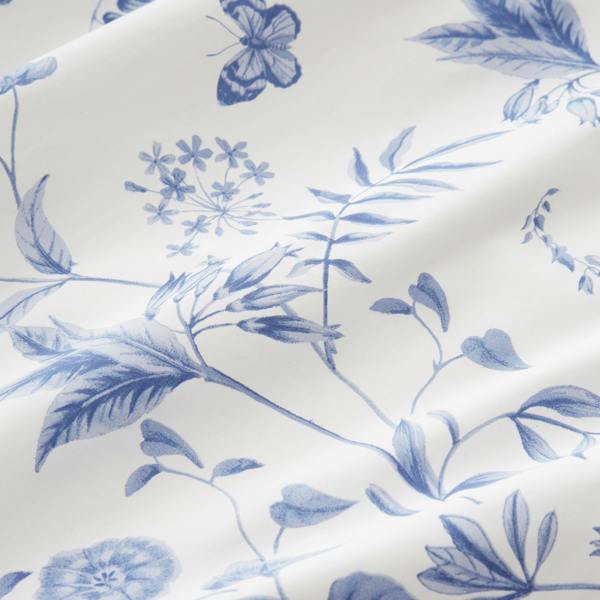 Bianca Thea Floral 200 Thread Count Cotton Reversible Duvet Cover Set Blue