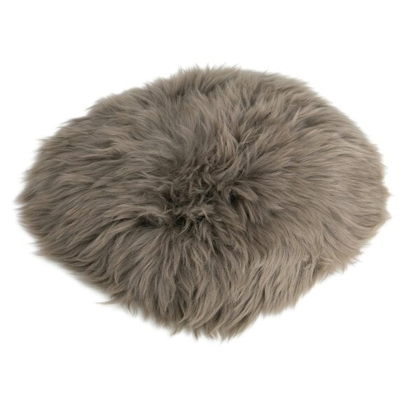 Round Sheepskin Chair Pad - Genuine New Zealand Sheepskin Seat Cushion 35cm - Taupe