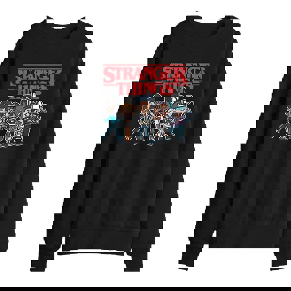 Stranger Things Kids Cartoon Group Sweatshirt - Black