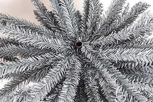 4ft to 8ft Slim Artificial Flocked Christmas Pencil Trees with Metal Stand image 6