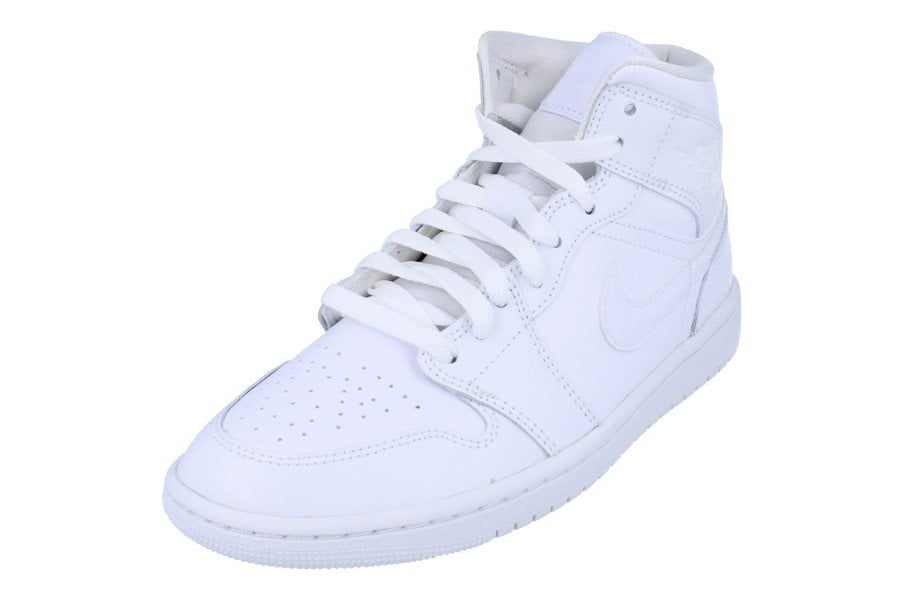 Nike Womens Air Jordan 1 Mid Trainers Dv0991  111 - White White White 111 - Photo 0