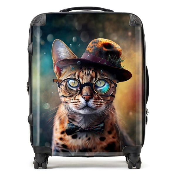 Warren Reed Bengal Cat Face Splashart Suitcase