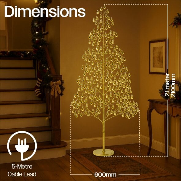Scotts of Stow Xmas Haus  Outdoor LED Christmas Tree Balls Festive Light