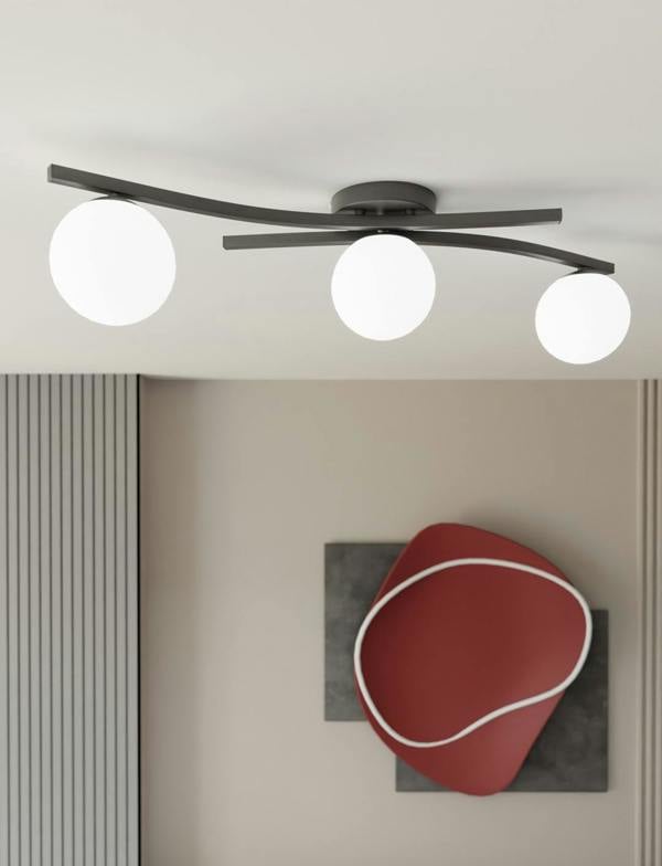 Emibig OPUS Ceiling lamp 3 x E14 Black with White Shade