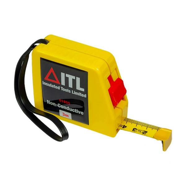 Itl Insulated Insulated Non Conductive Tape Measure 3m (metric Only) - Multi Colour