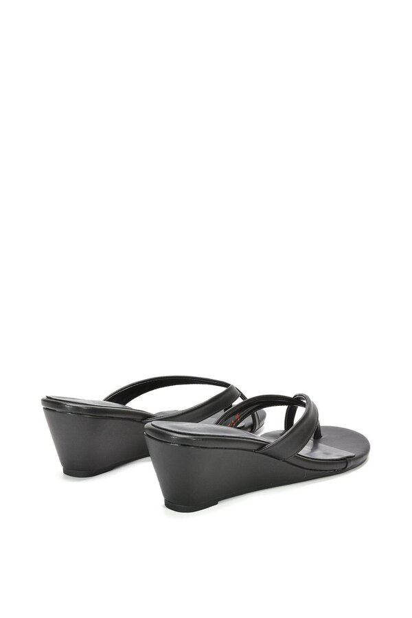 XY LONDON Mid Wedge Heel Sandal Mules With Toe Post