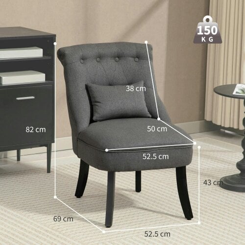 Wyld Haus Fapa Grey Fabric Tub Accent Chair With Cushion And Solid Wood Legs