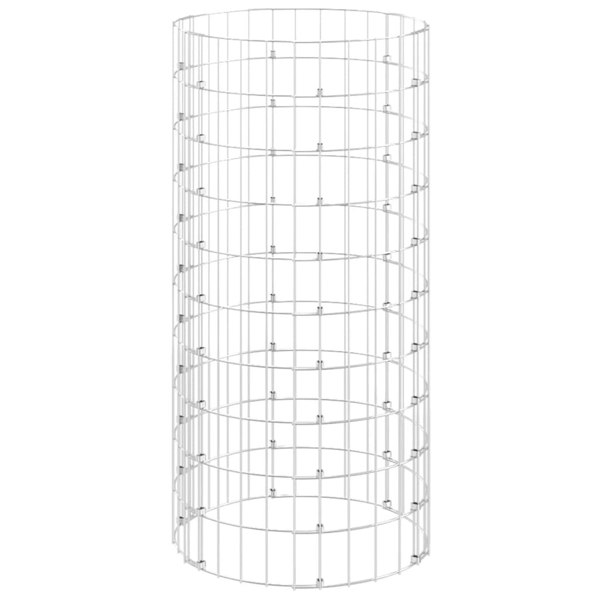 Berkfield Circular Gabion Pole Galvanised Steel �_�”�_50x100 cm
