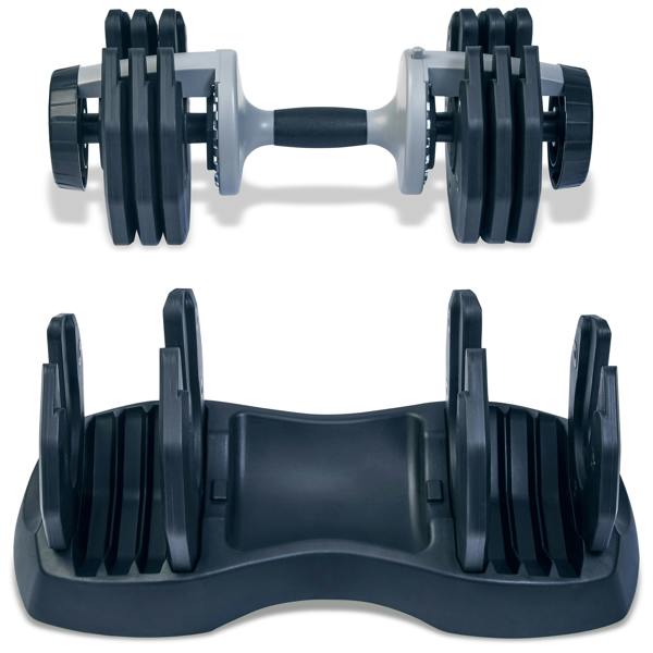 Homeology Urban25 Smart Adjustable Home Fitness Dumbbell from 2.5kg to 25kg Single Black Grey Training Weights