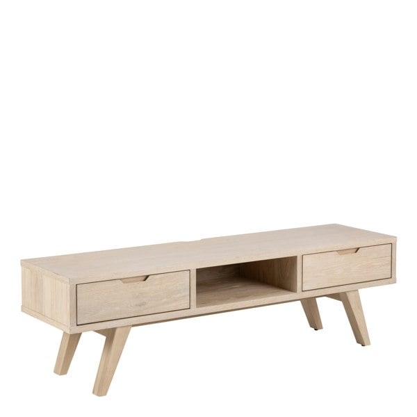 Furniture To Go A-Line TV Unit with 2 Drawers in White Oak