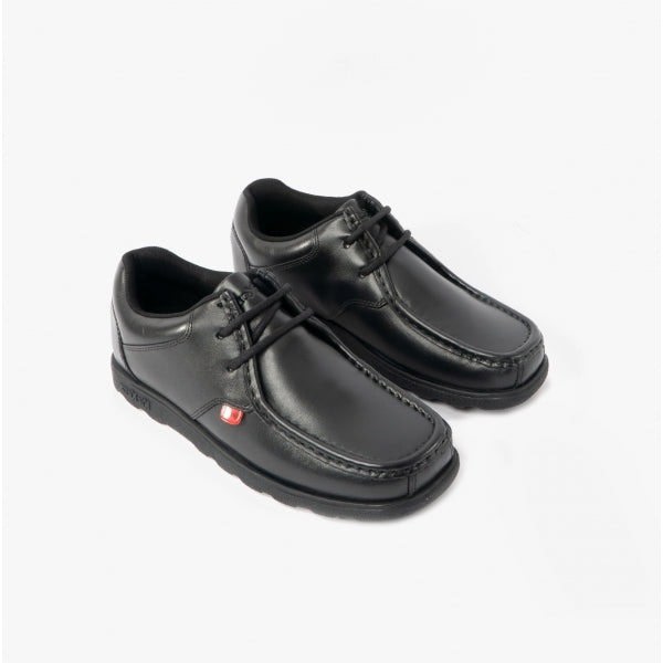 Kickers 114861 FRAGMA LACE 2 Eyelet School Shoes Black