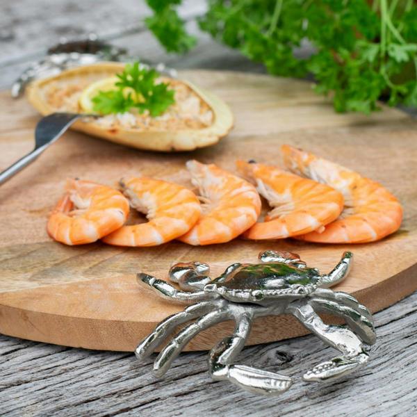 Culinary Concepts Round Wooden Serving Board with Crab Design
