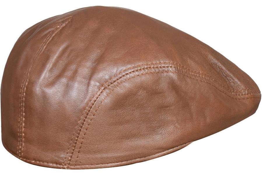 Infinity Leather Mens Leather Peaky Blinders Newsboy Flat Hat