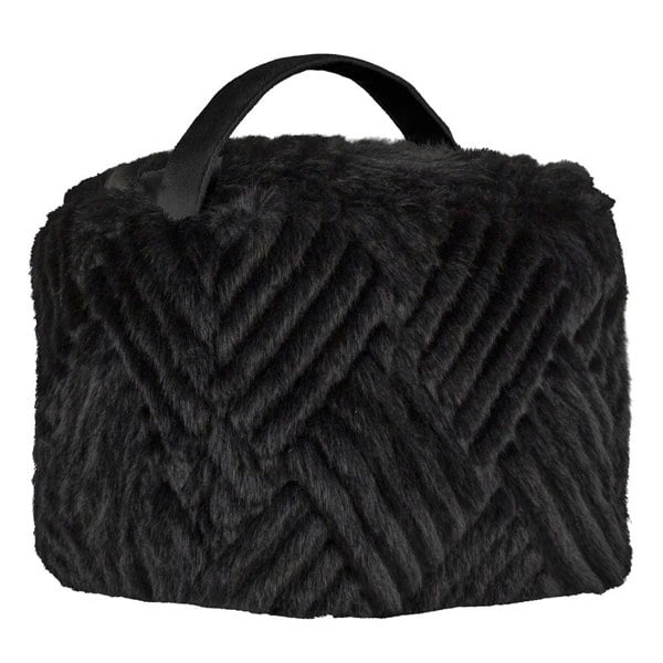 Paoletti Sonnet Faux Fur Doorstop - Jet Black