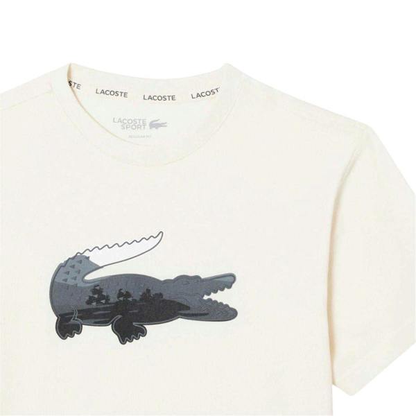 Lacoste Mens Crocodile Print Jersey T-Shirt - White - 