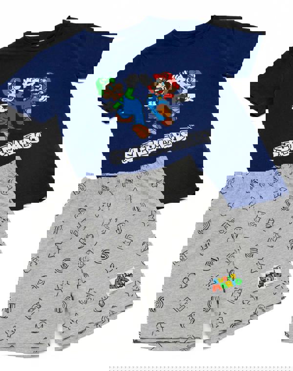 Nintendo Boys Blue Super Mario Short Sleeve Short Leg Pyjama Set