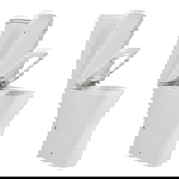 80cm H 2-Piece Elongated Square Toilet with Dual Flush Toilet Living and Home
