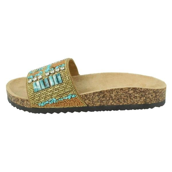 Spot On Ladies Spot On Beaded Mules F00348