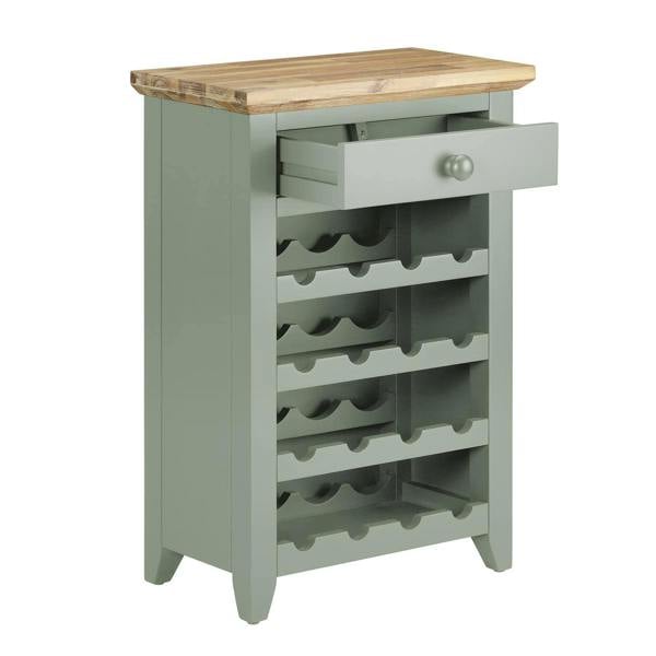 Statement Furniture Florence Wine Rack with Drawer Wooden 16 Wine Bottle Storage Assembled
