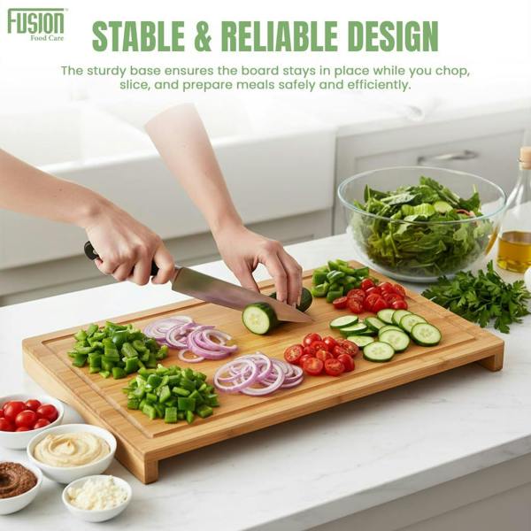 Fusion Food Care Fusion Food Bamboo Chopping Board - 54x28cm Large Cutting Board for Kitchen Food Grade Board for Cutting Meat & Vegetable