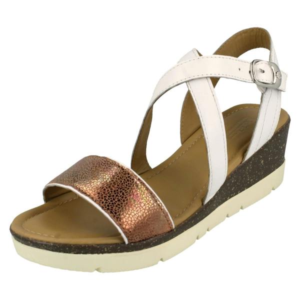 Padders Ladies Padders Wedge Heeled Sandals Primrose