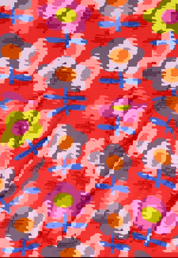 Organic Pink Flower Print Skater Dress - Toby Tiger