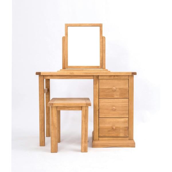 Lucca 3 Drawer Dressing Table Set Wood Knob