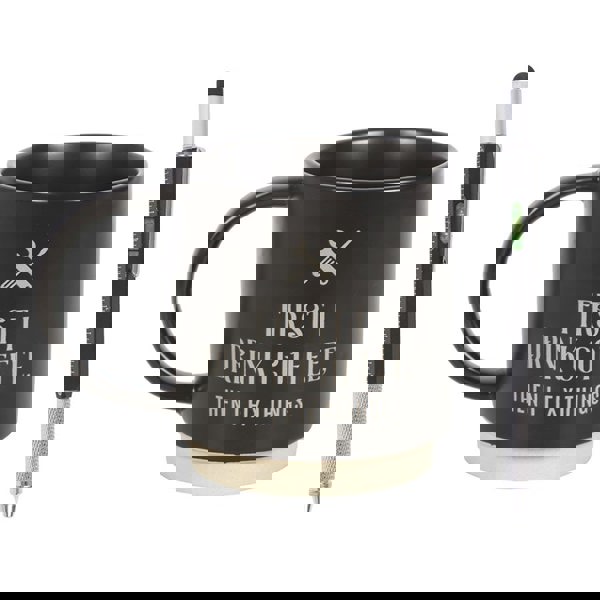 Serano First I Drink Coffee Mug with Multi-tool Pen