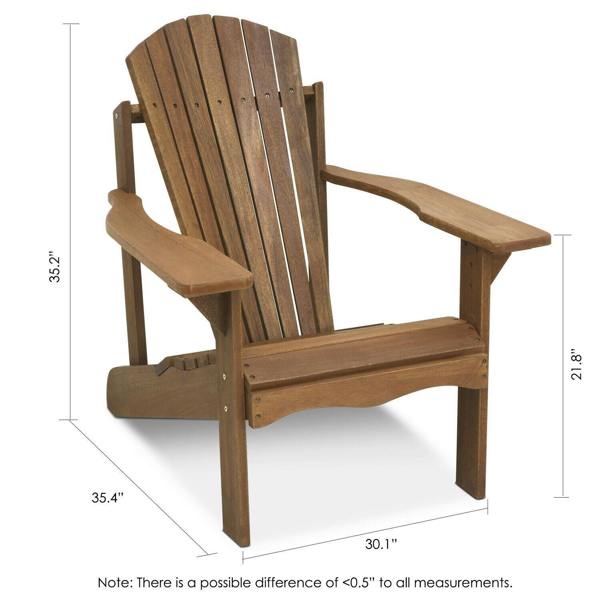 WALPLUS Tioman Hardwood Adirondack Patio Chair in Teak Oil, Natural | Modern Home Decor
