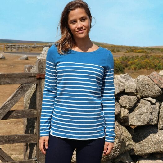 Lazy Jacks LJ97 - Long Sleeve Striped Breton Top - Teal