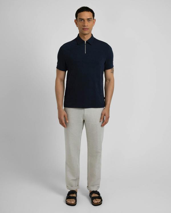 Steel & Jelly Adwell - Linear Floral Jacquard Polo Shirt