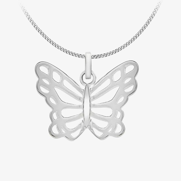 T. H. Baker Silver Cut Out Butterfly Pendant 8.68.3081
