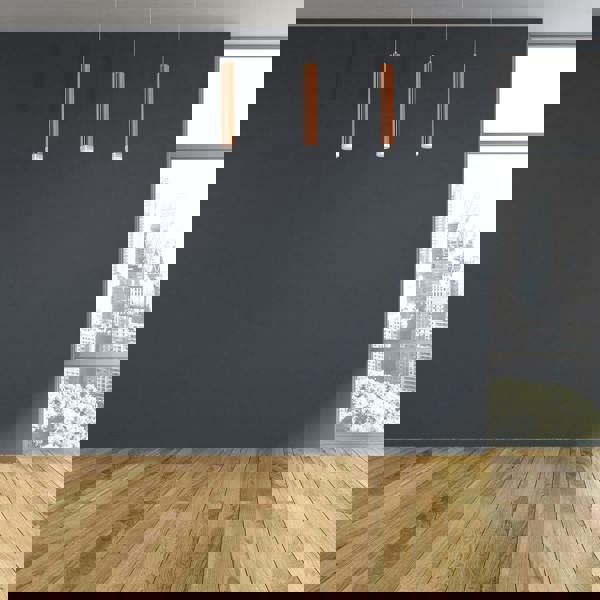 Milagro Copper LED Triple Pendant Lamp Rose Gold Industrial Chic