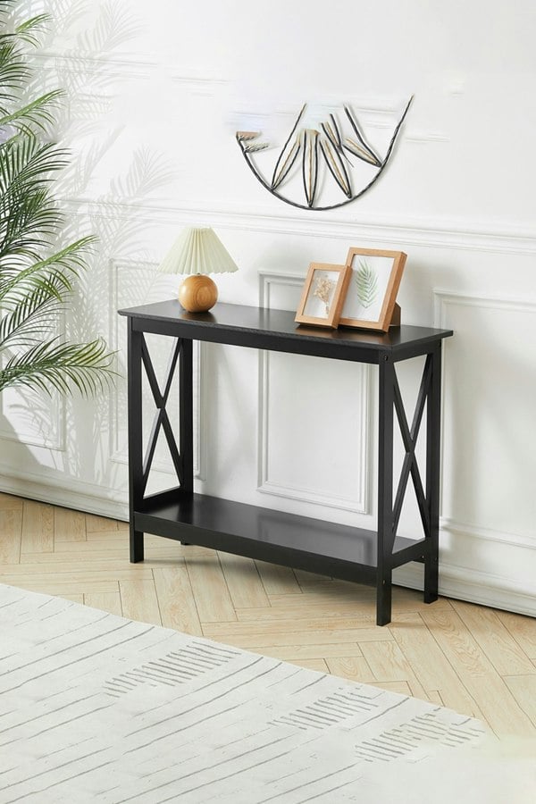 Living and Home Modern Narrow Wooden Side Table