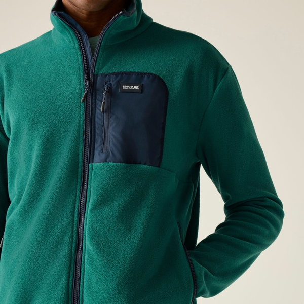 Regatta Mens Frankie Full Zip Fleece Jacket - Mediterranean Green/Navy
