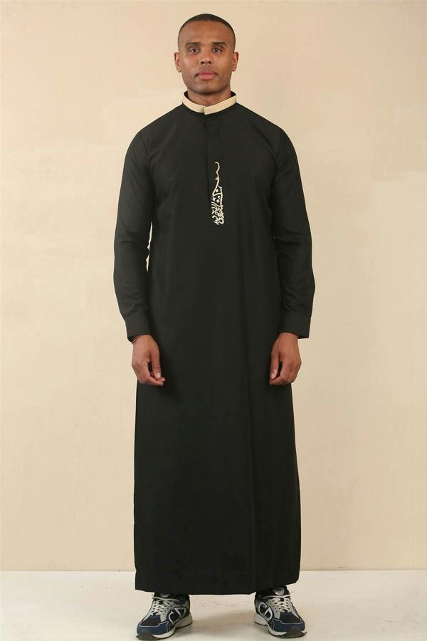 Infinity Leather Men's Thobe Arab Saudi Emirati Islamic Clothing Jubba Robe
