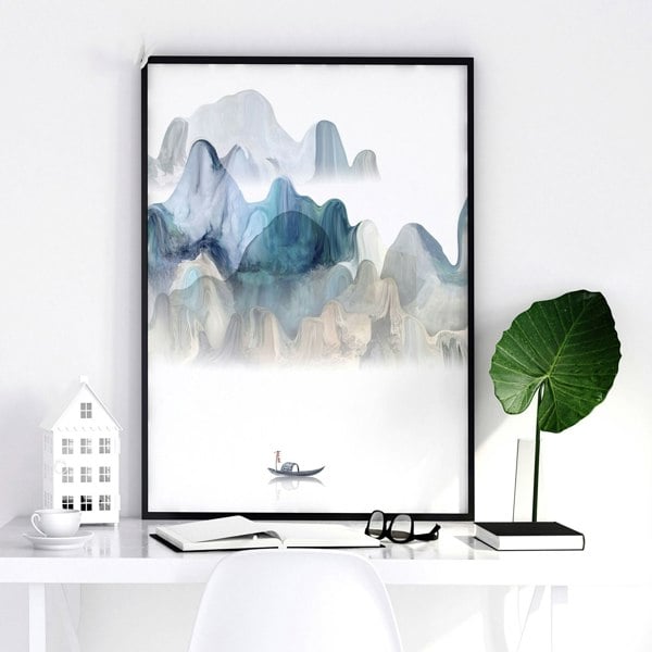 Japanese landscape art | set of 3 wall art for home office