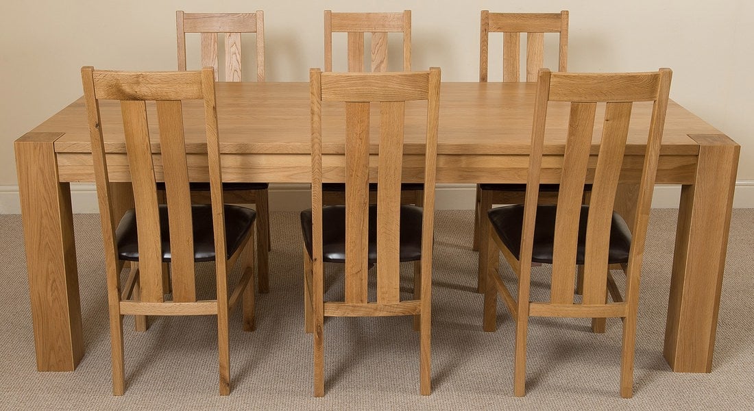 That's Furniture Kuba Extra Large Oak Dining Table with Princeton Oak Chairs